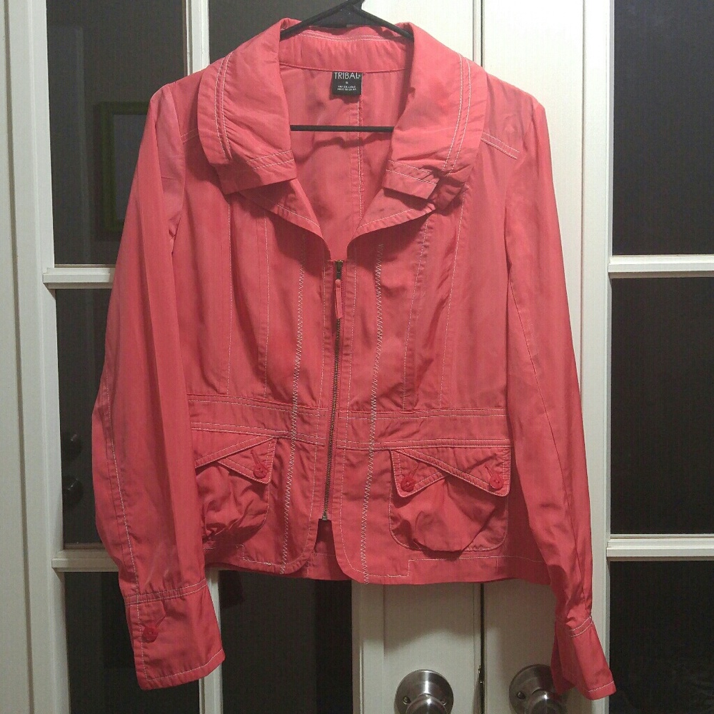 Coral zip-up jacket
